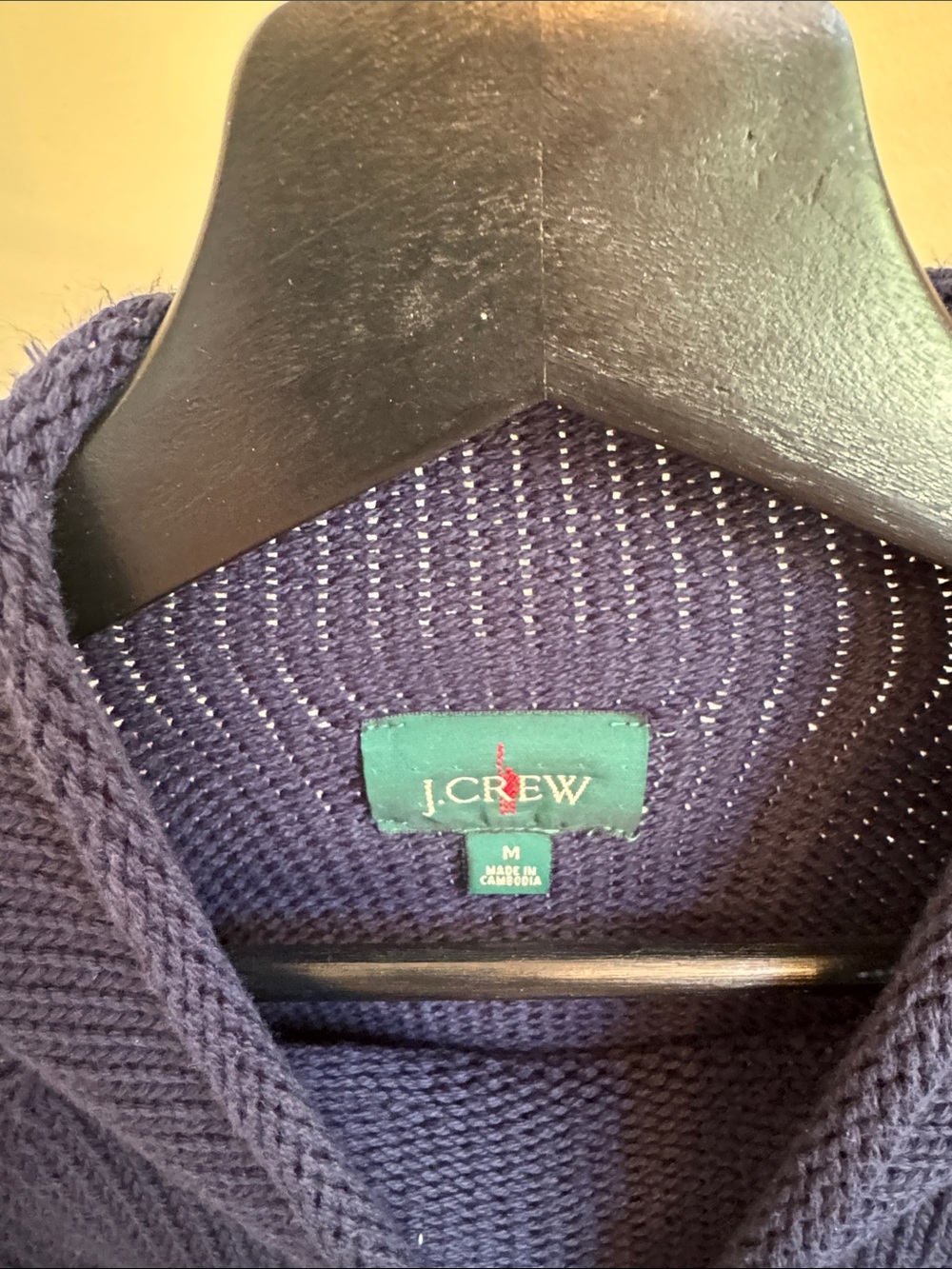 J. Crew Navy Cotton Rollneck Crewneck Sweater - Picture 4 of 5